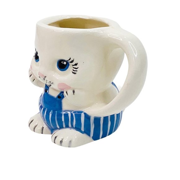 Vintage Easter Bunny Rabbit Child Planter Mug Cup Anthropomorphic Kitsch Spring - Picture 2 of 9